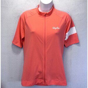 Rapha Core Lightweight Cycling Jersey Womens Medium Coral Orange Shirt Full Zip